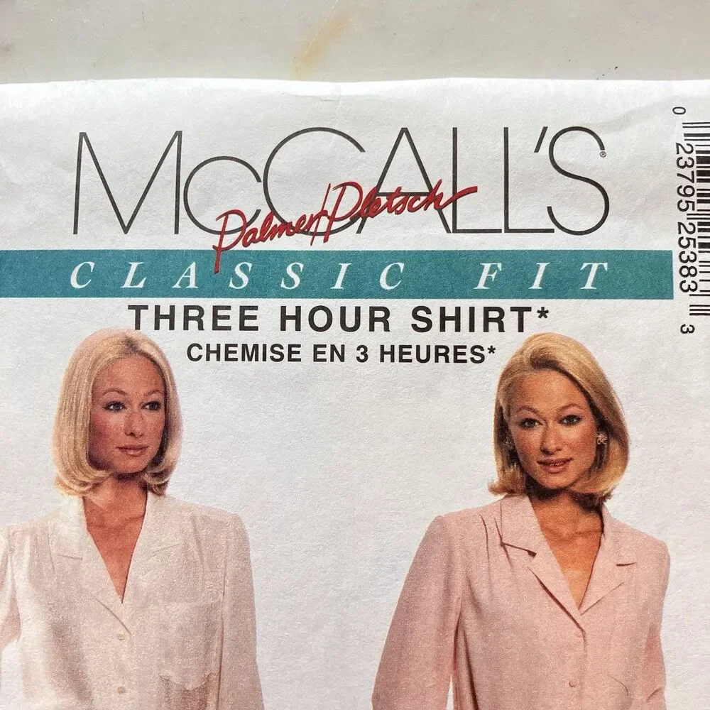 McCall's Pattern 2538 Three Hour Shirt Palmer/Pletsch Misses' Sz 16-18  Uncut FS